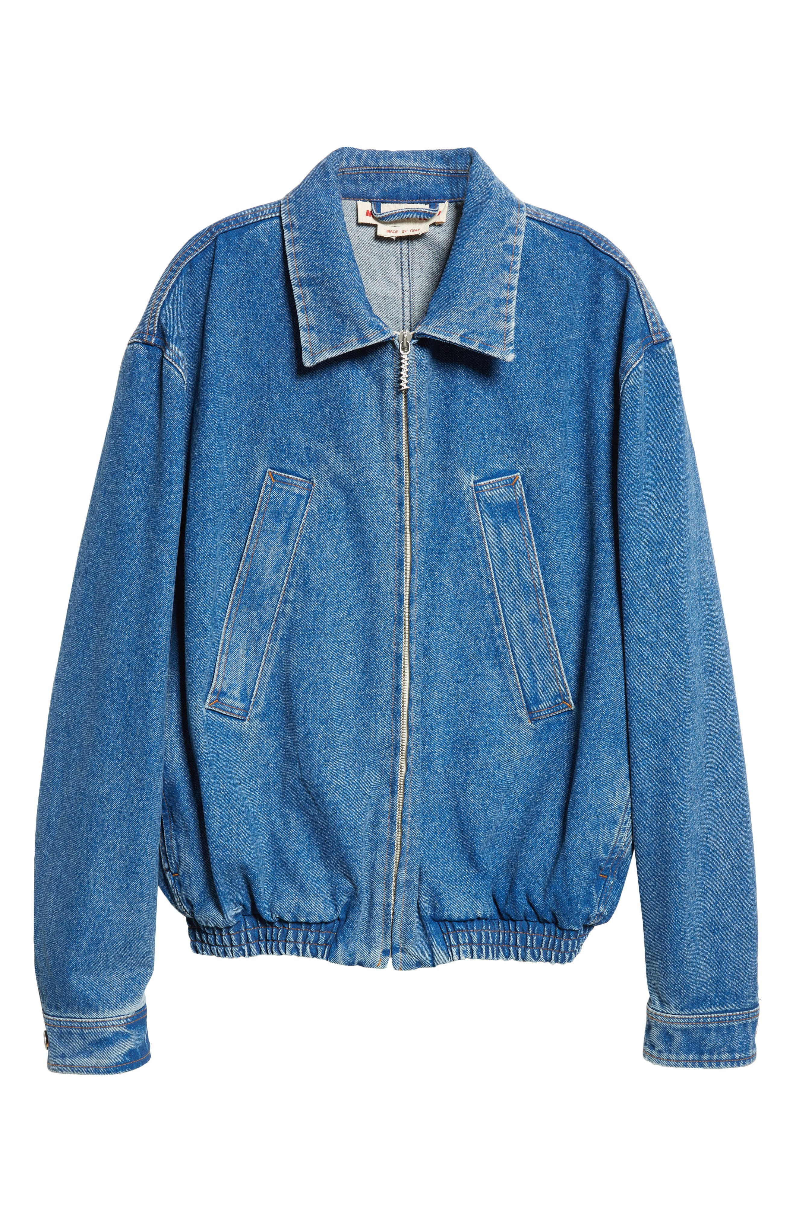 Marni Denim Bomber Jacket in Ocean at Nordstrom - 7