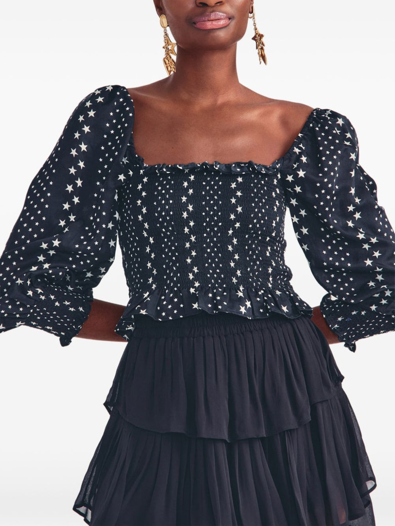 Russel star-print ruffled blouse 1