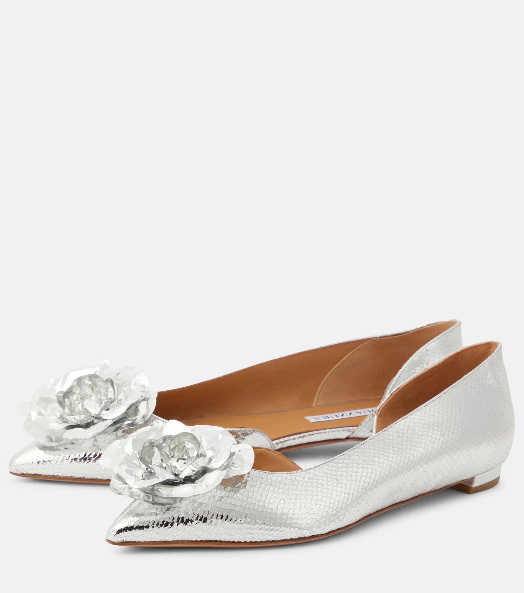 Paris Rose mirrored leather ballet flats - 5