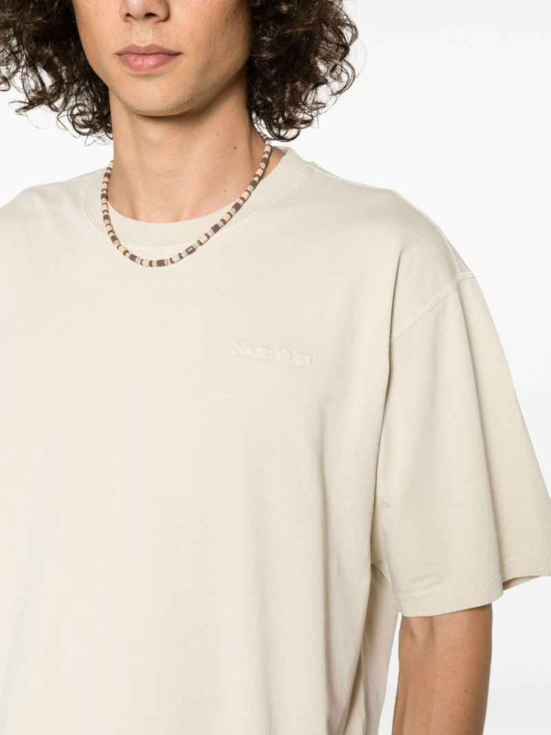 logo-embroidered cotton T-shirt 6