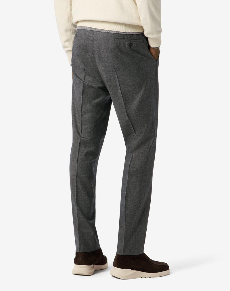 Grey micropatterned stretch wool flannel joggers 4