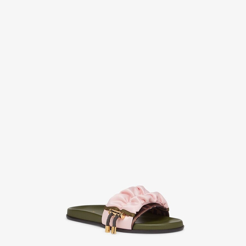 FENDI Pink satin slides outlook