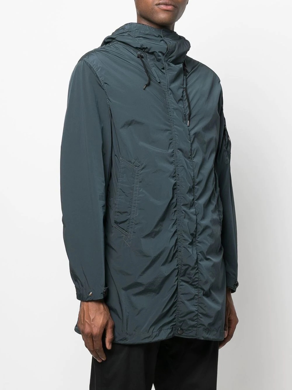 hooded zip-fastening raincoat - 3