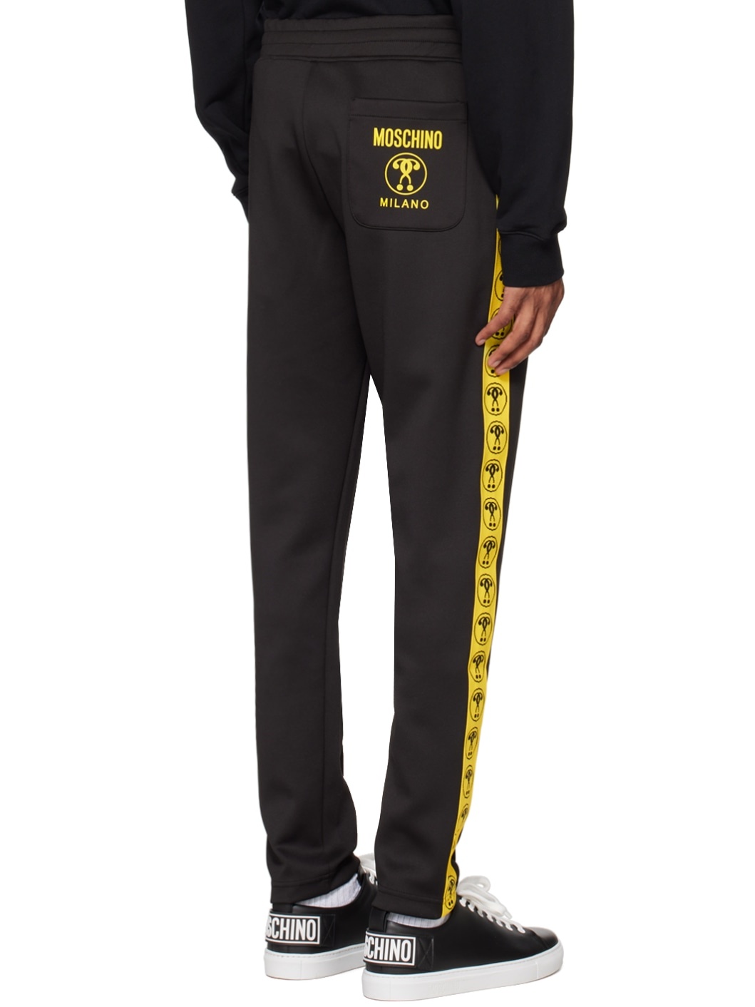 Black Double Question Mark Track Pants - 3