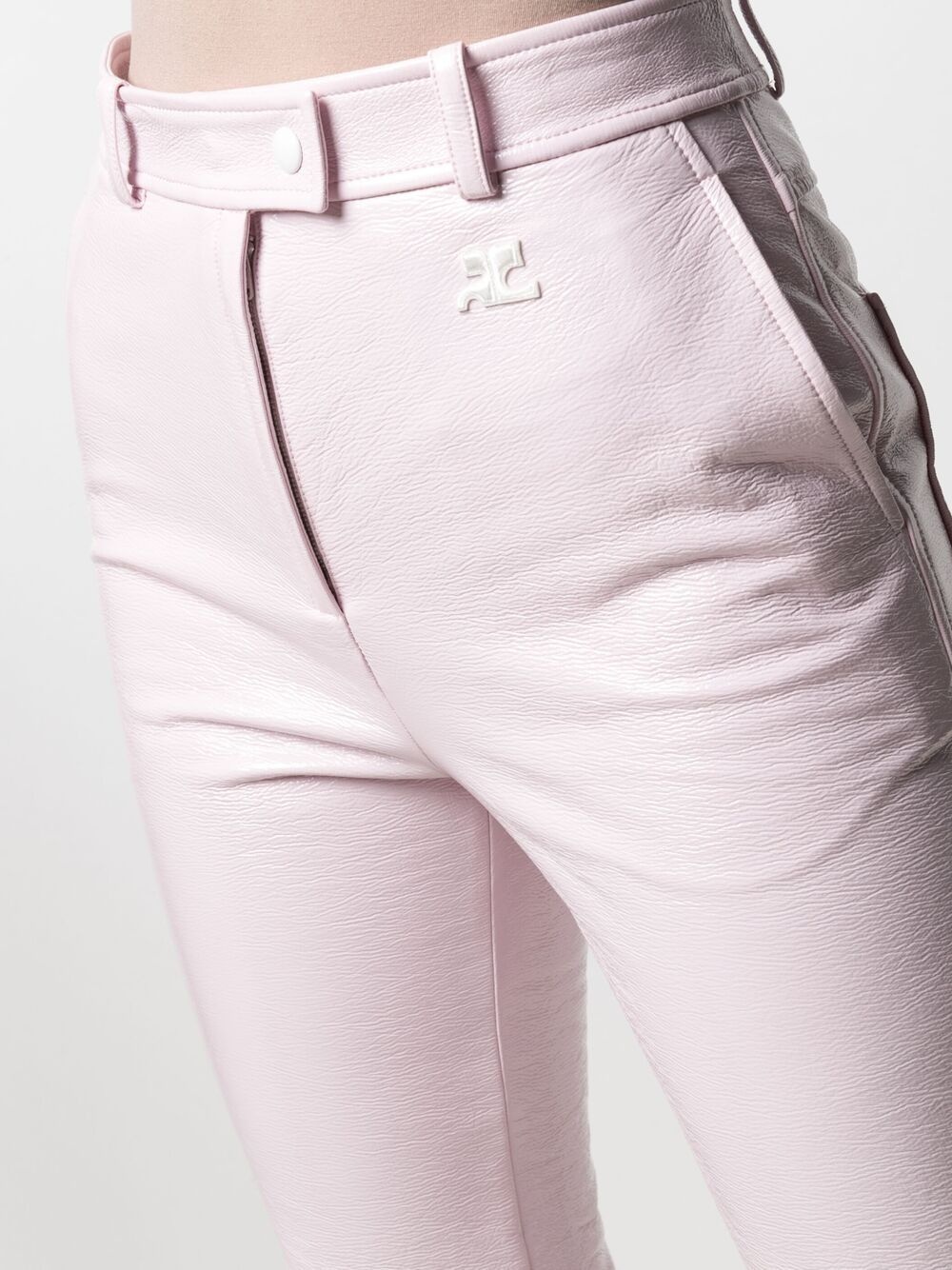 slim-cut vinyl trousers - 5