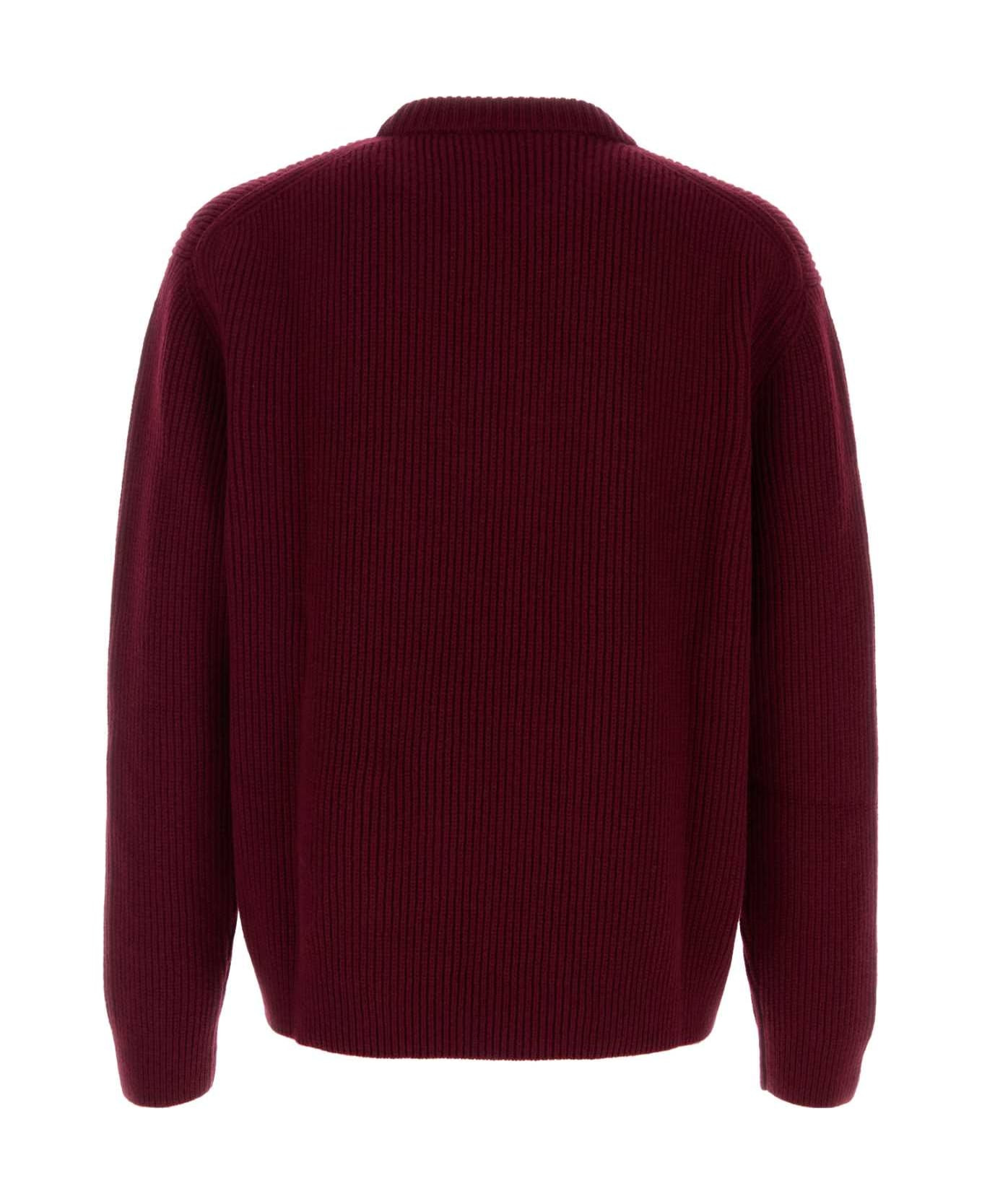 Burgundy Wool Blend Sweater - 2