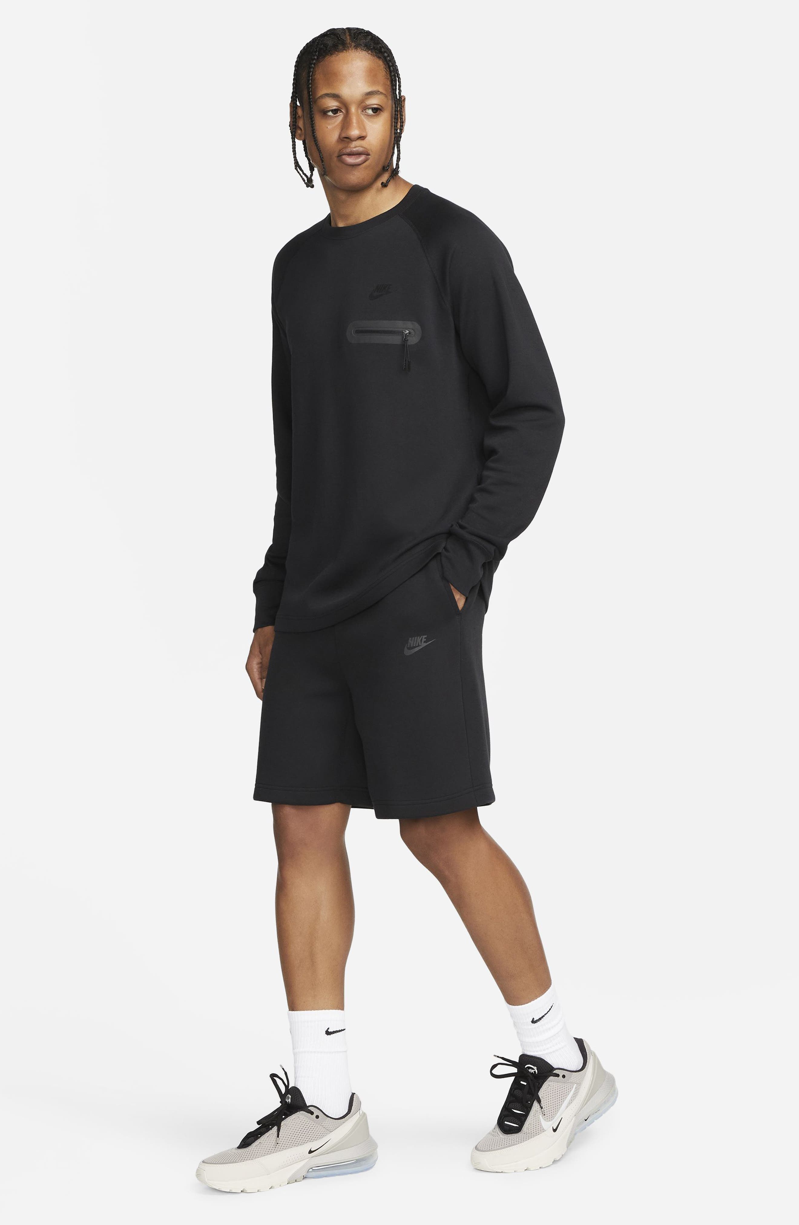 Nike Tech Fleece Sweat Shorts in Black/Black at Nordstrom - 8
