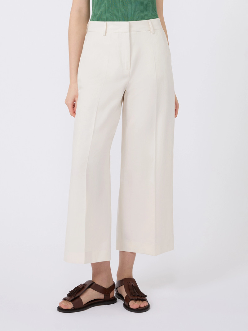 ZIRCONE Cotton and linen canvas trousers - ECRU 3