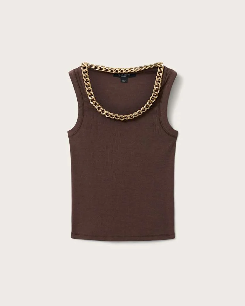 LUCY SLEEVELESS SLIM FIT RIBBED TANK TOP - 1