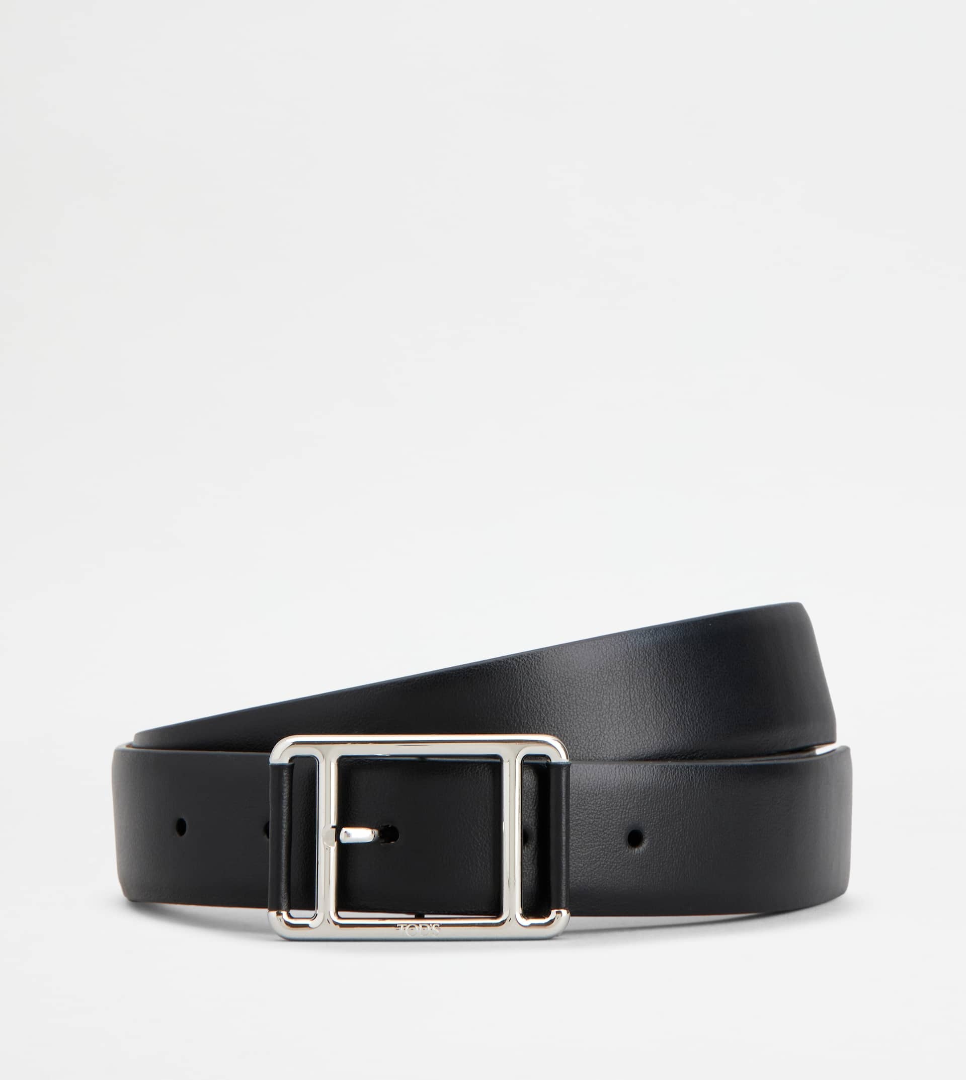 BELT IN LEATHER - BLACK - 1