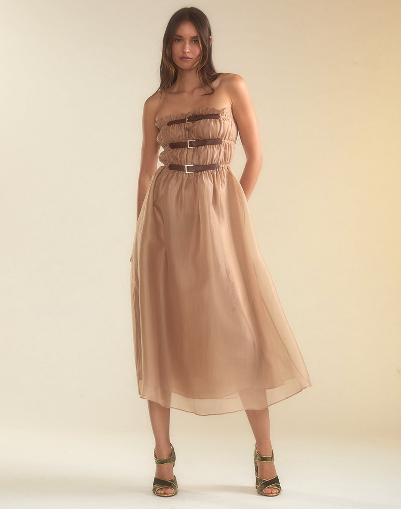 CYNTHIA ROWLEY Buckle Up Silk Organza Dress outlook