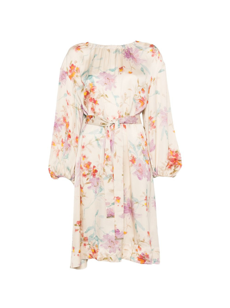 floral-pattern tie-waist mini dress 1