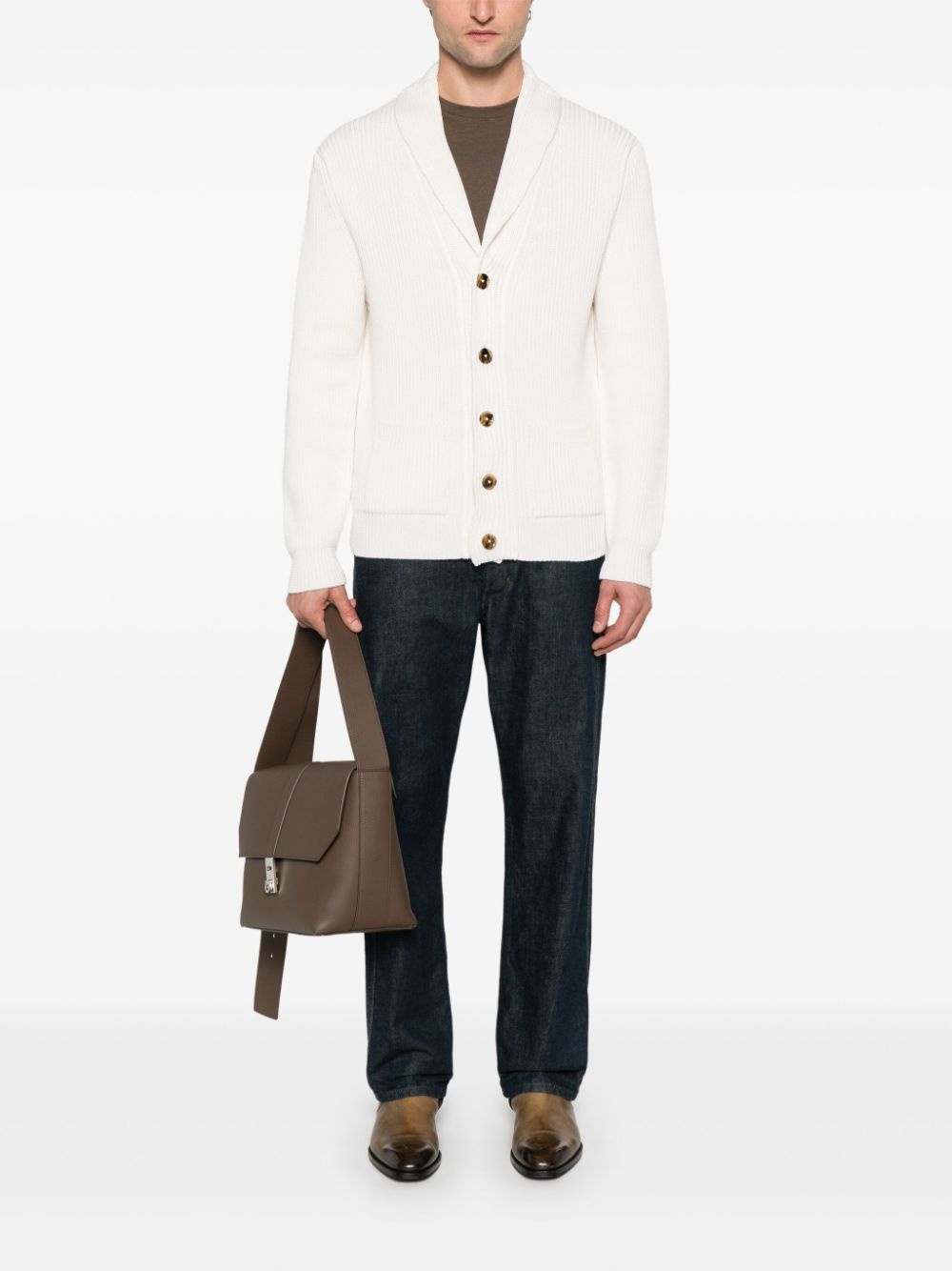 shawl-lapels cardigan - 2