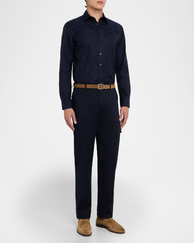 Etro 남자 플랩 포켓 Straight-Leg화물 바지 outlook