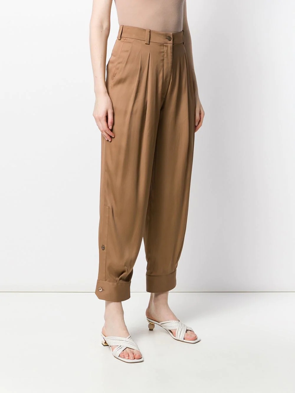 high-waisted cropped trousers - 3