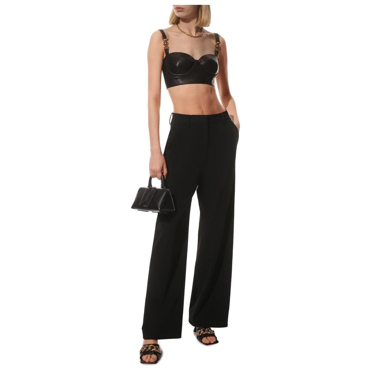 Medusa Lambskin Leather Bralette Top - 2