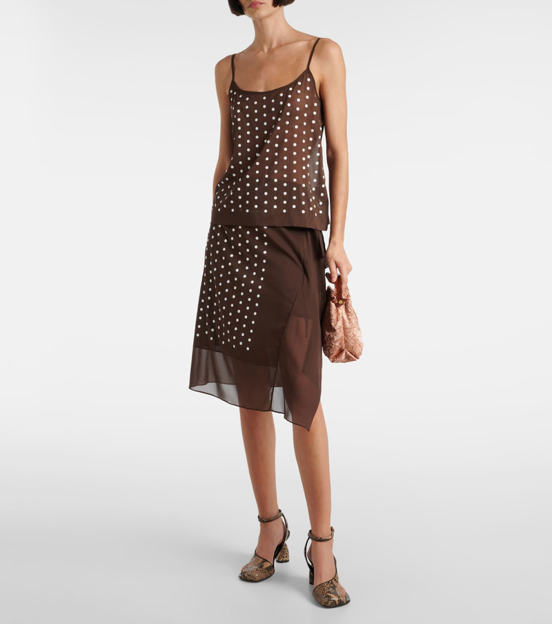 Dries Van Noten Polka-dot silk-blend midi skirt outlook