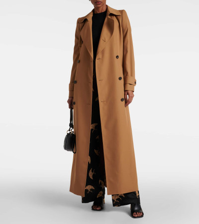 Dries Van Noten Wool-blend gabardine trench coat outlook