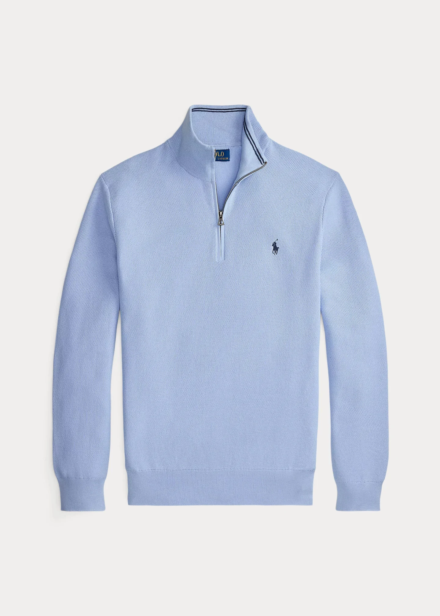 Mesh-Knit Cotton Quarter-Zip Sweater - 1