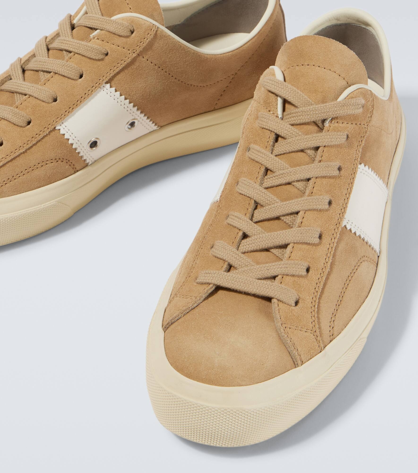 Cambridge leather-trimmed suede sneakers - 3