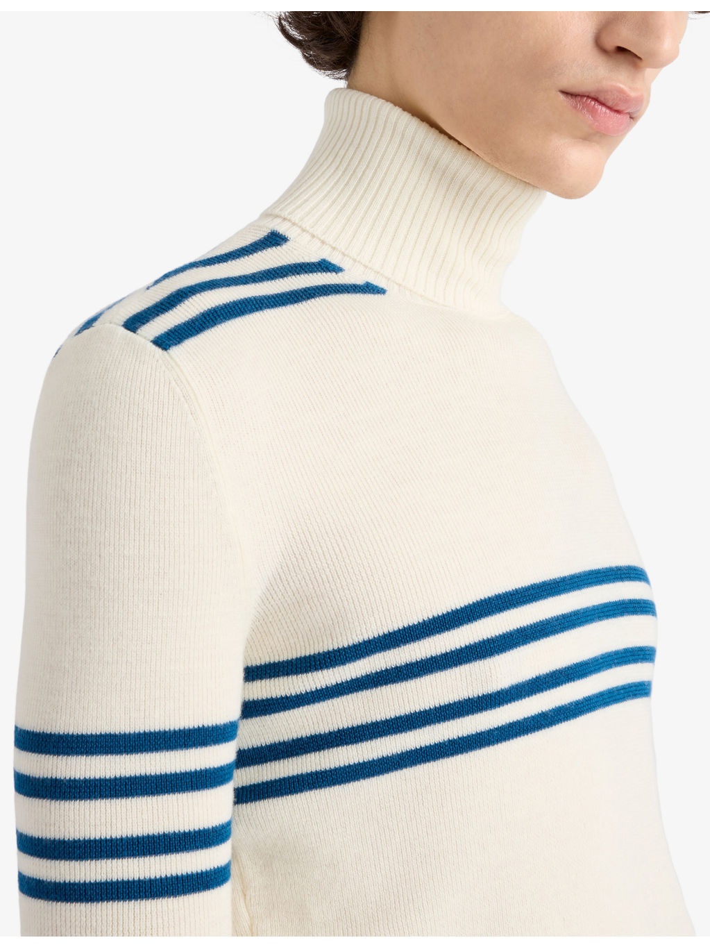 Stripe-Print Turtleneck Wool Jumper - 4