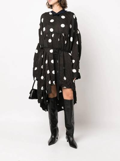 BALENCIAGA Backwrap polka-dot print dress outlook