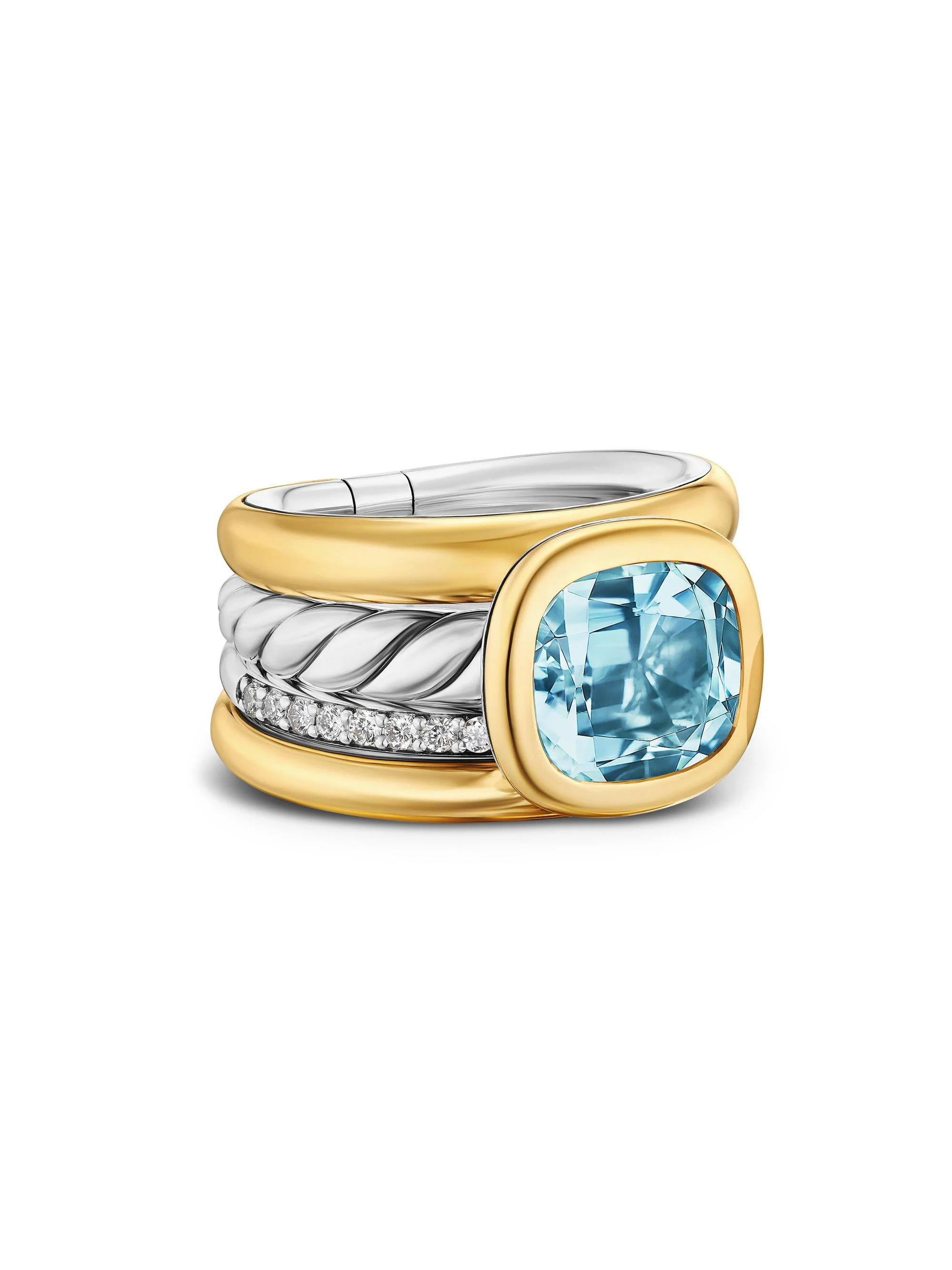 Women's DY Mercer Four Row Stone Ring in Sterling Silver - Sky Blue Topaz - 1