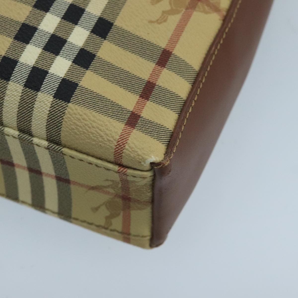 Burberry Nova Check Shoulder Bag Pvc Leather Beige - 10