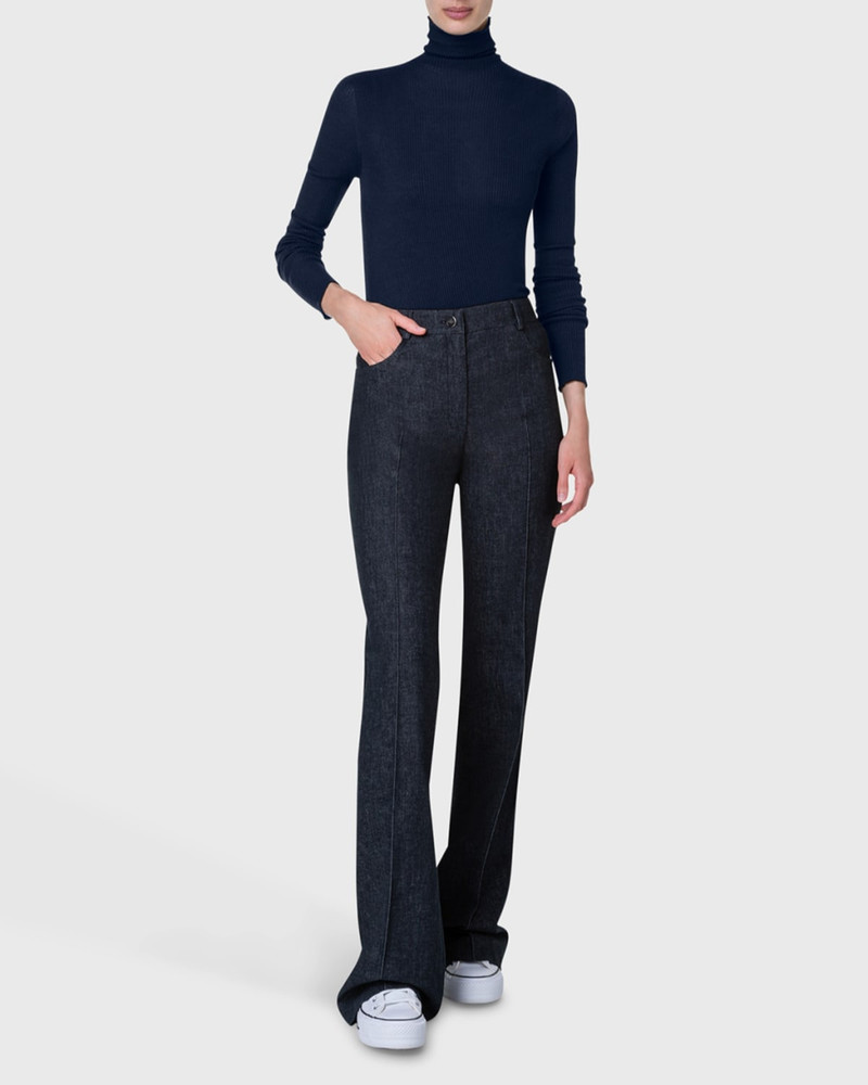 AKRIS Cashmere-Silk Fine Ribbed Knit Pullover outlook