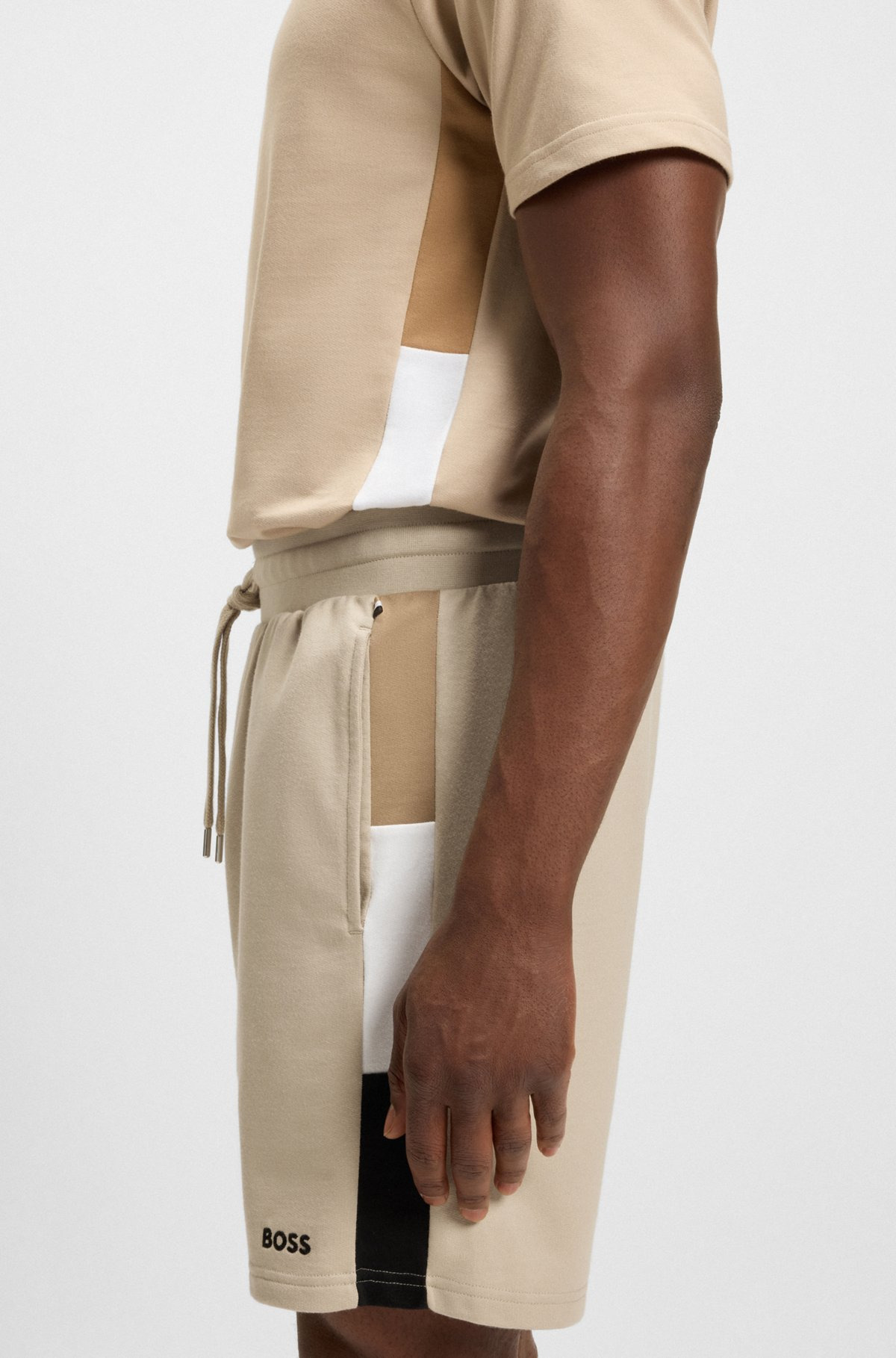 COTTON-TERRY SHORTS WITH SIGNATURE-STRIPE SIDE PANELS - 5