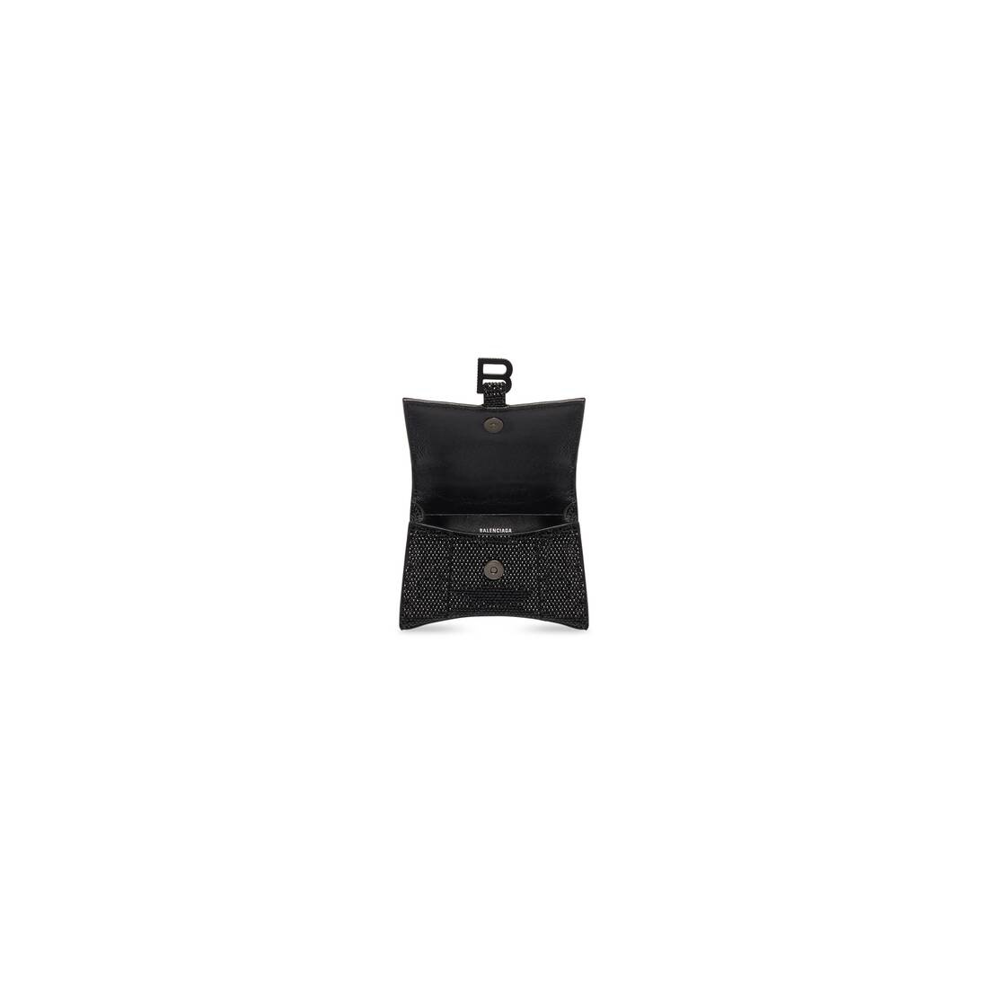 hourglass mini handbag with chain and rhinestones - 5