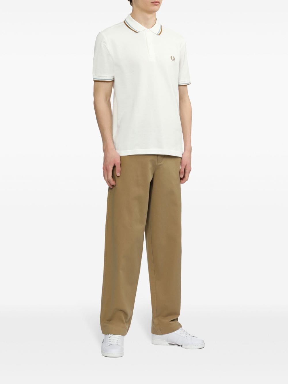 embroidered-logo cotton polo shirt - 4