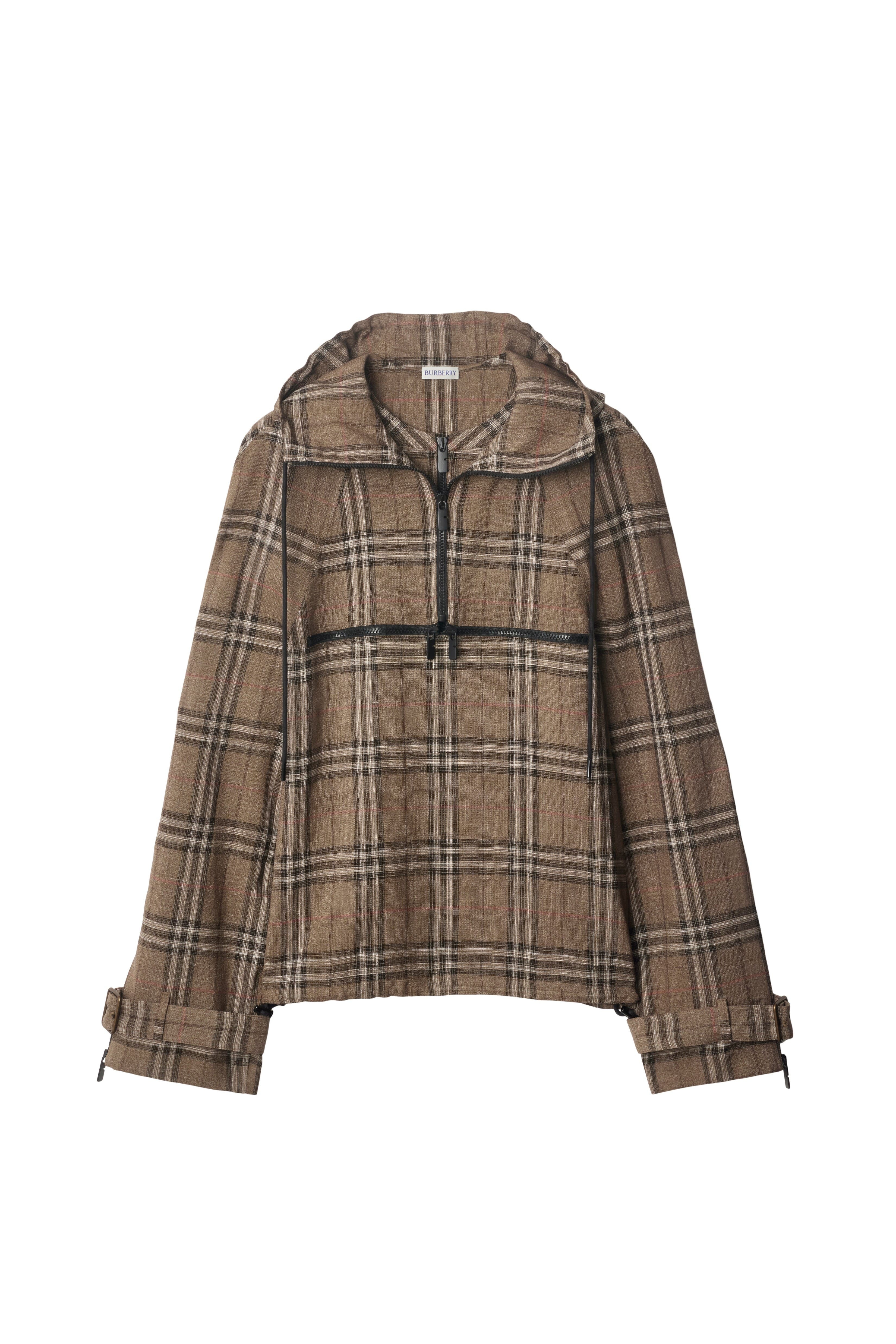 burberry Check Silk Blend Half-zip Jacket in Brush at Nordstrom - 2