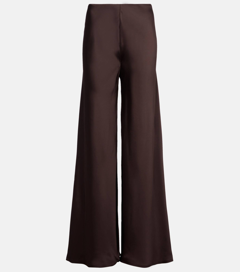High-rise satin wide-leg pants 1