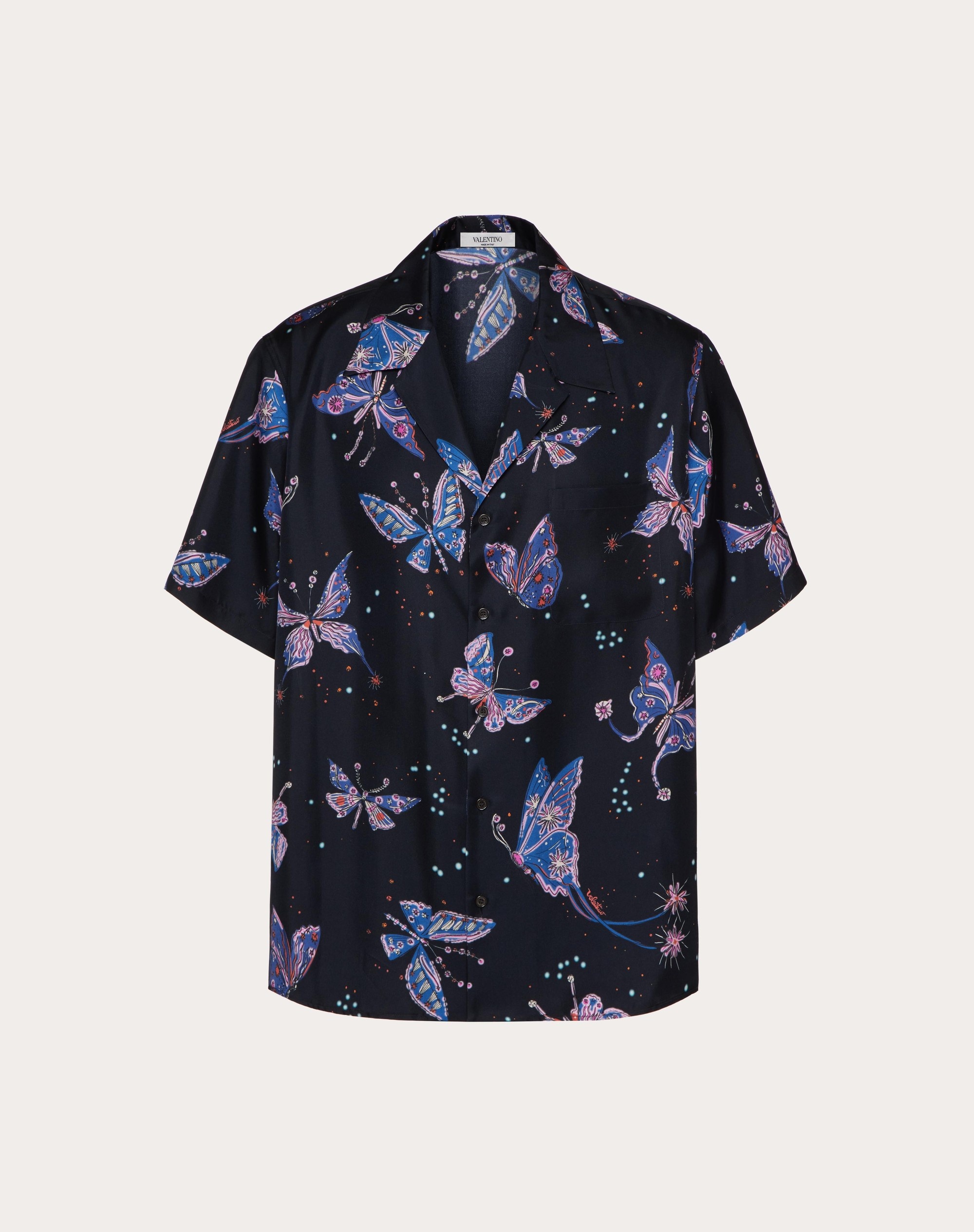 SILK SHIRT WITH VALENTINO UTOPIA BUTTERFLY PRINT - 1