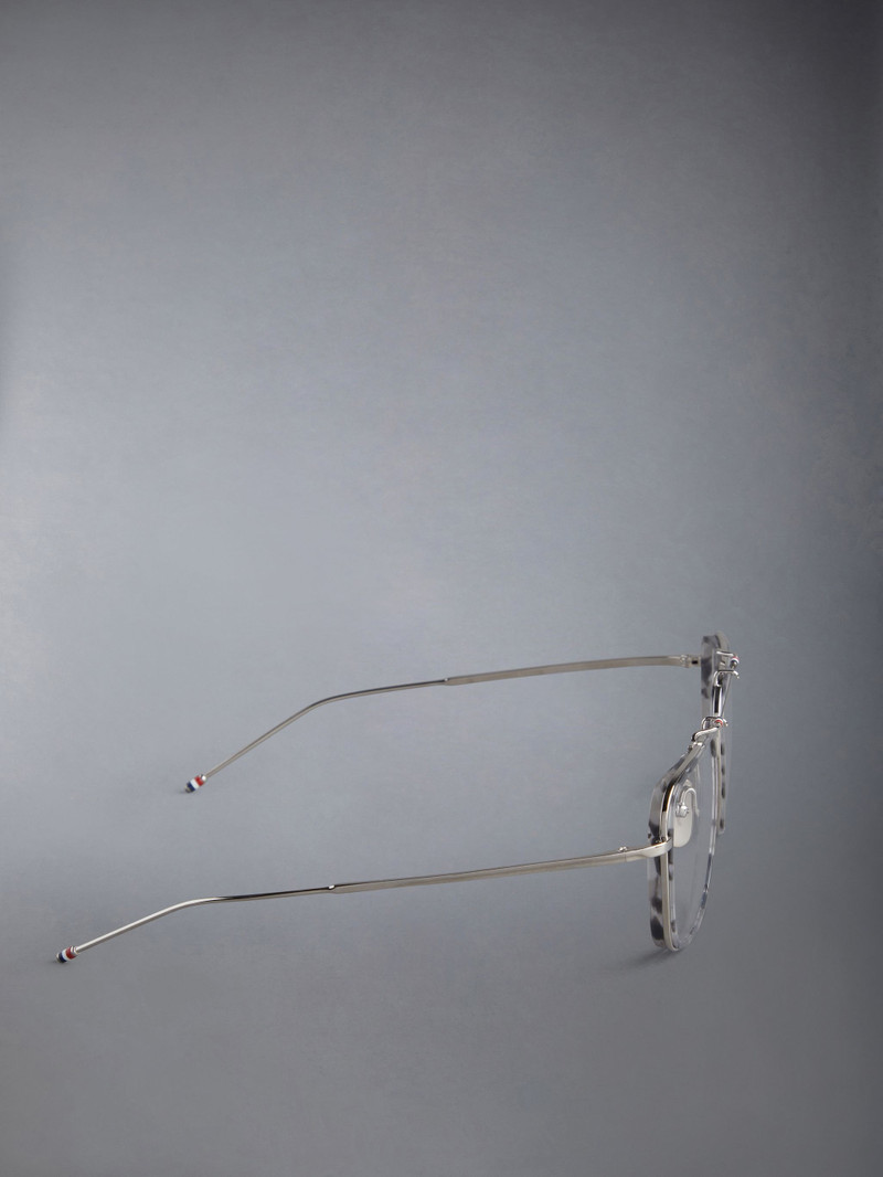 Acetate And Titanium Rectangular Aviator Eyeglasses 4