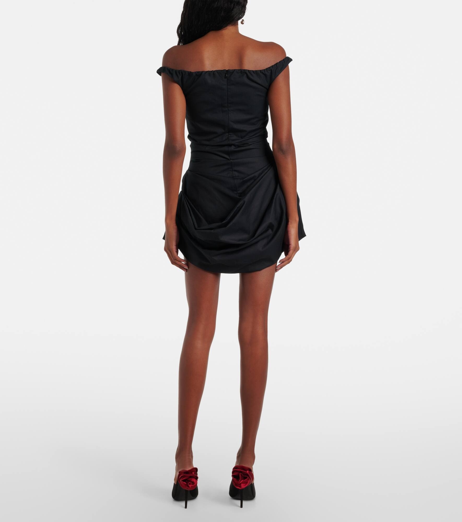 Off-shoulder cotton minidress - 3