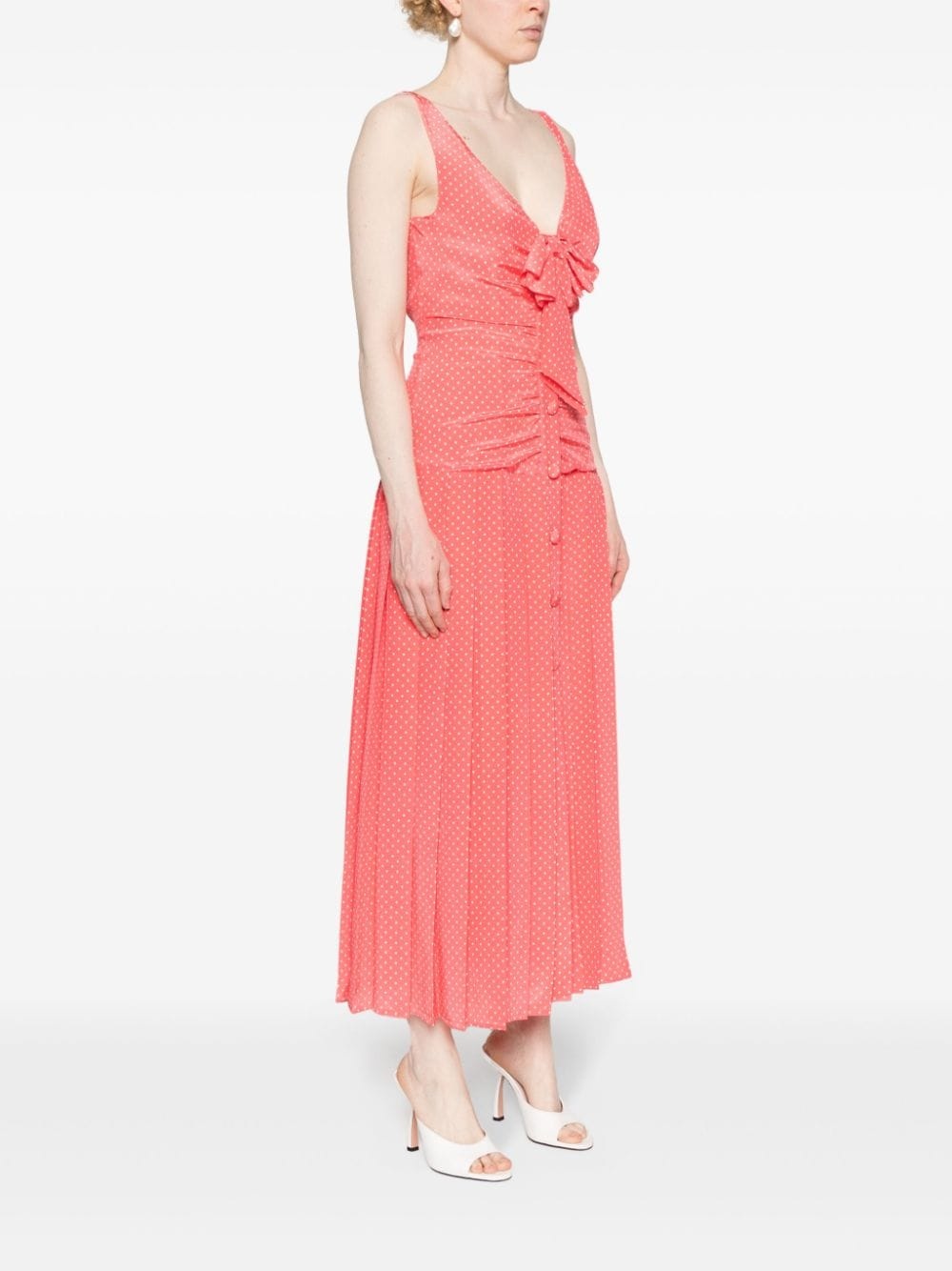 polka dot silk midi dress - 3