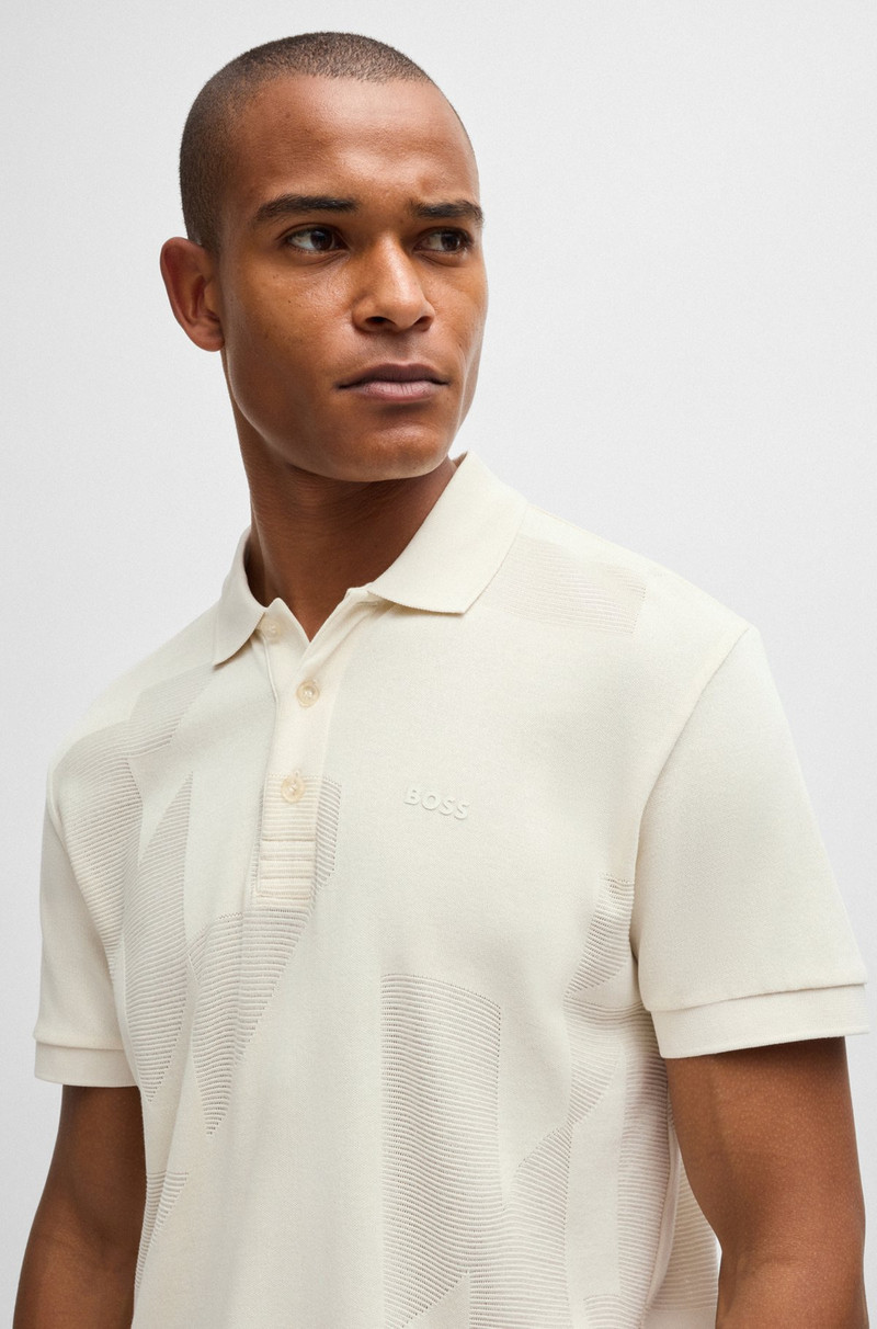 LOGO를 가진 COTTON JACQUARD에 있는 릴레이 POLO SHIRT 3