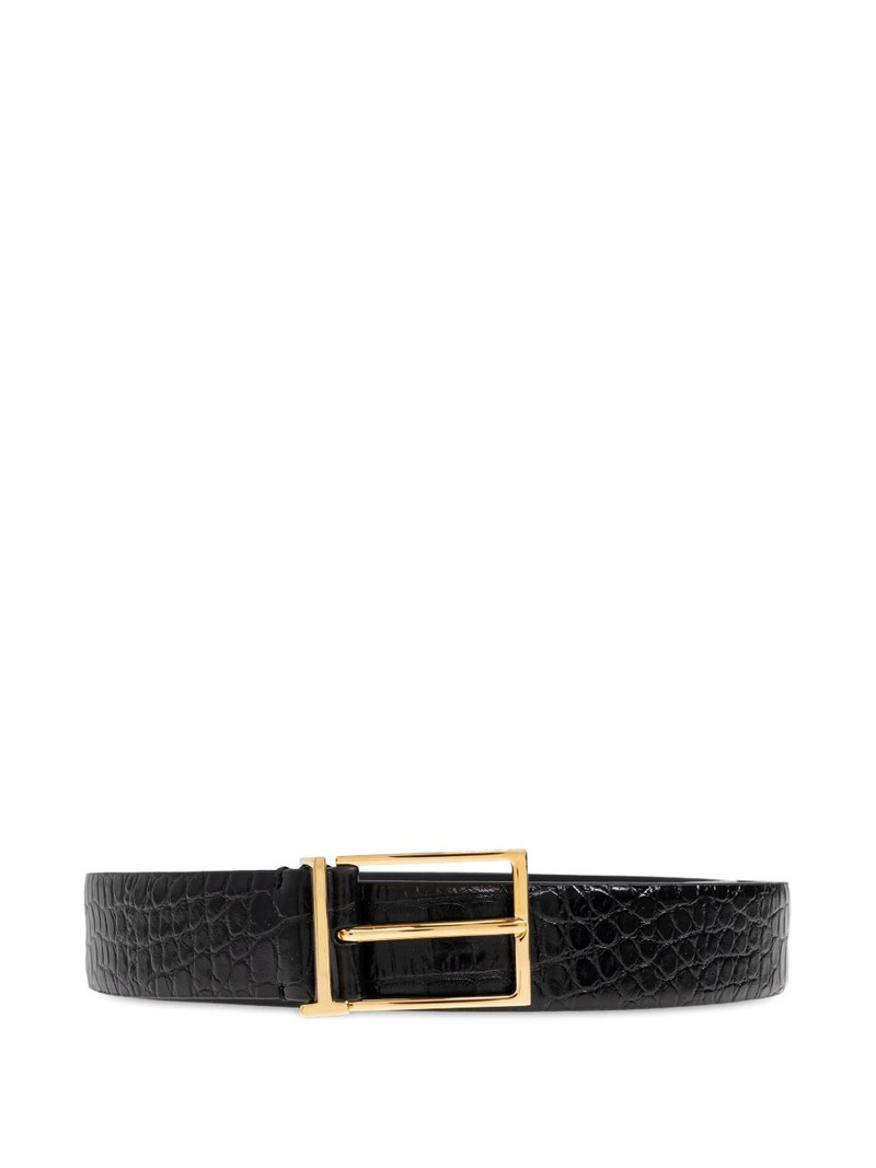 crocodile-effect buckled belt 1