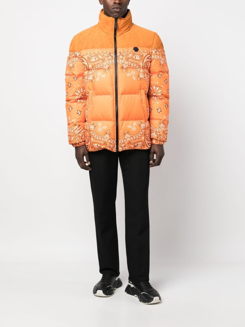 PHILIPP PLEIN bandana-print padded jacket outlook