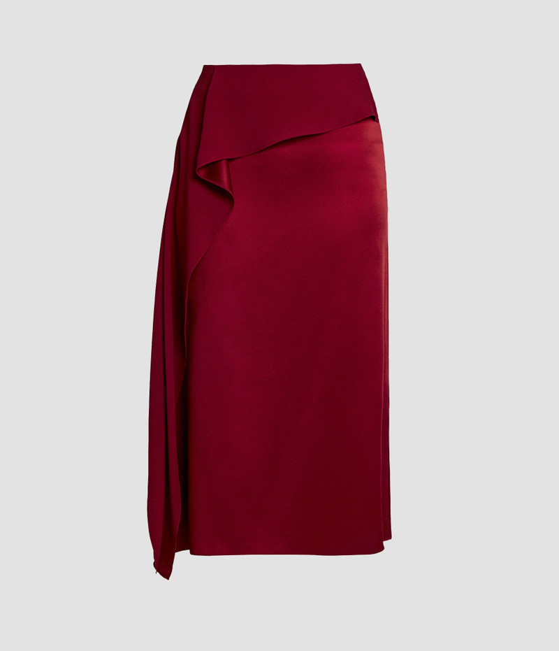 Erdem SATIN CADY DRAPED MIDI SKIRT outlook