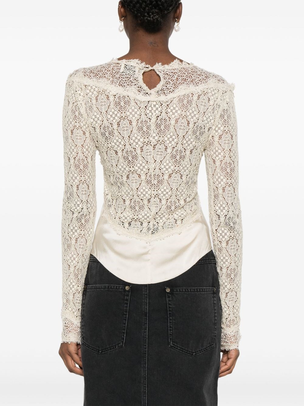 Satin and lace top - 2