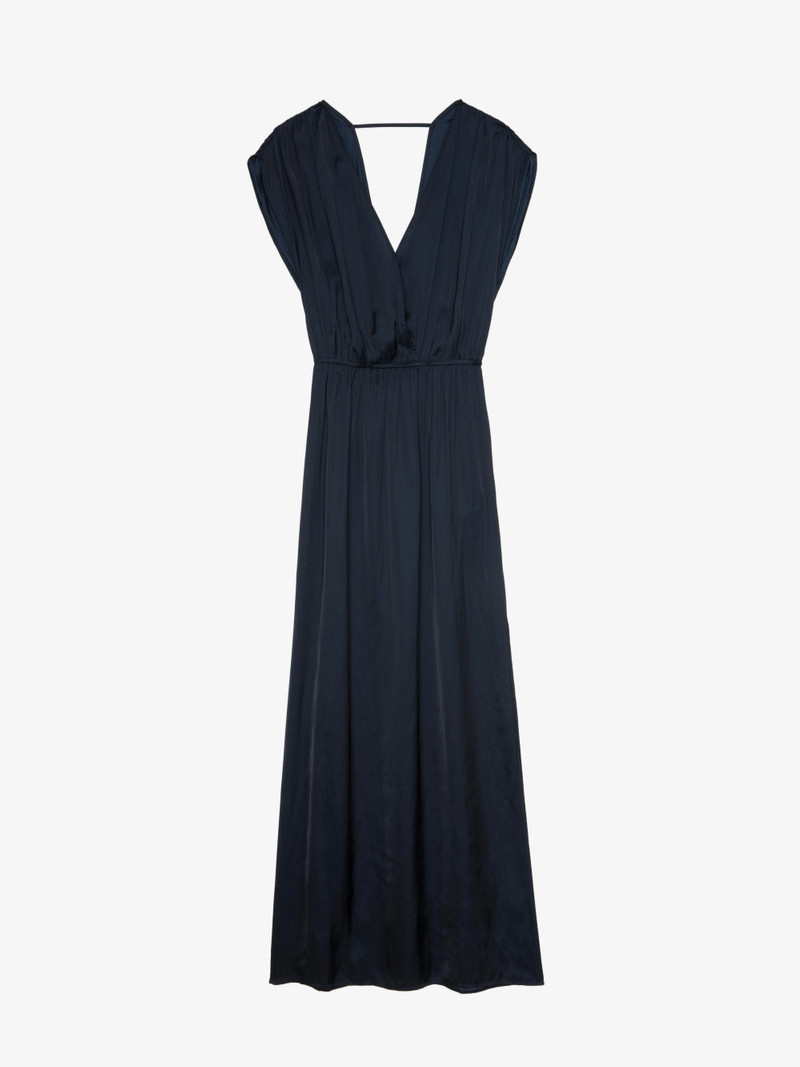 Ritmic Navy Satin Long Dress 1