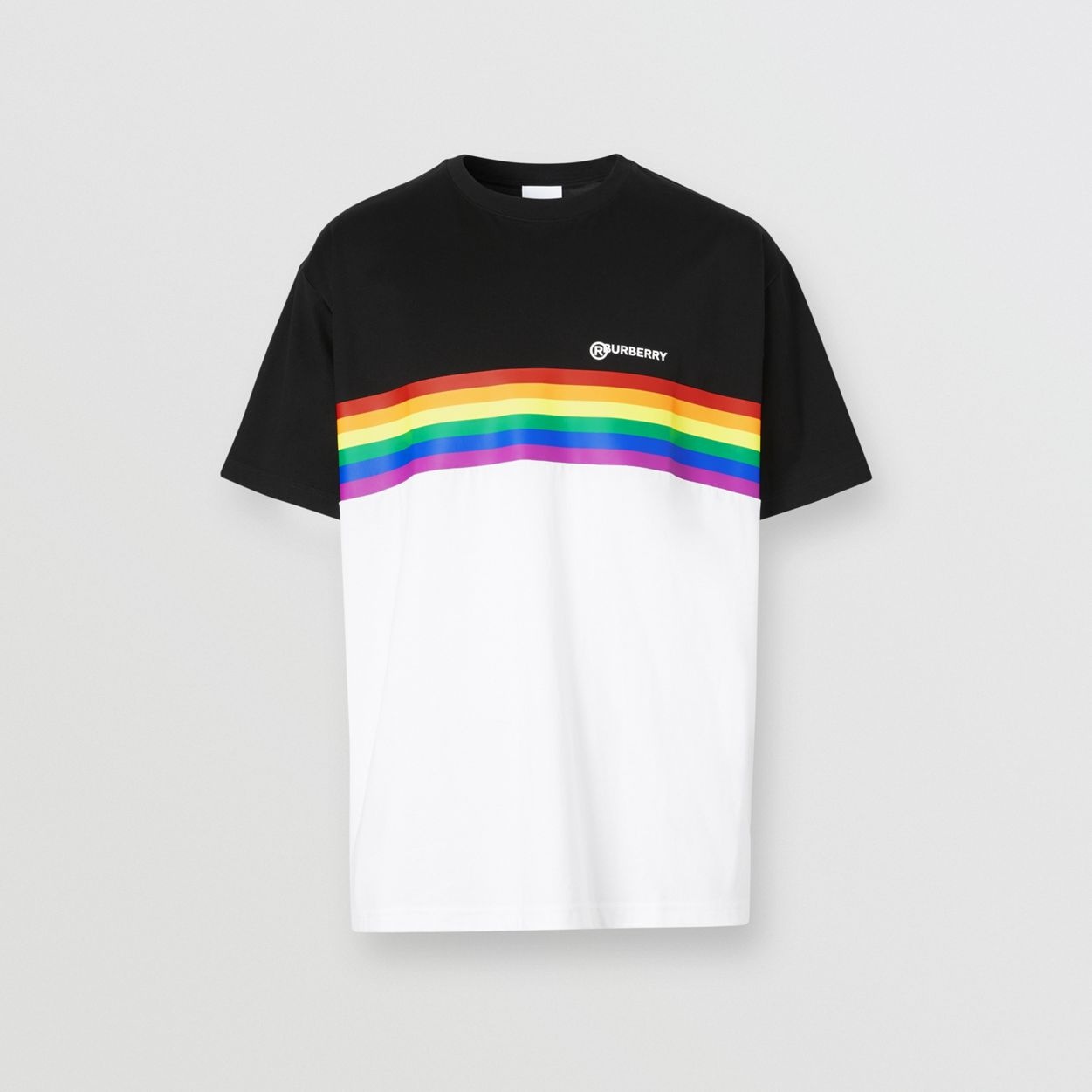 Rainbow Stripe Print Cotton T-shirt – Unisex - 2