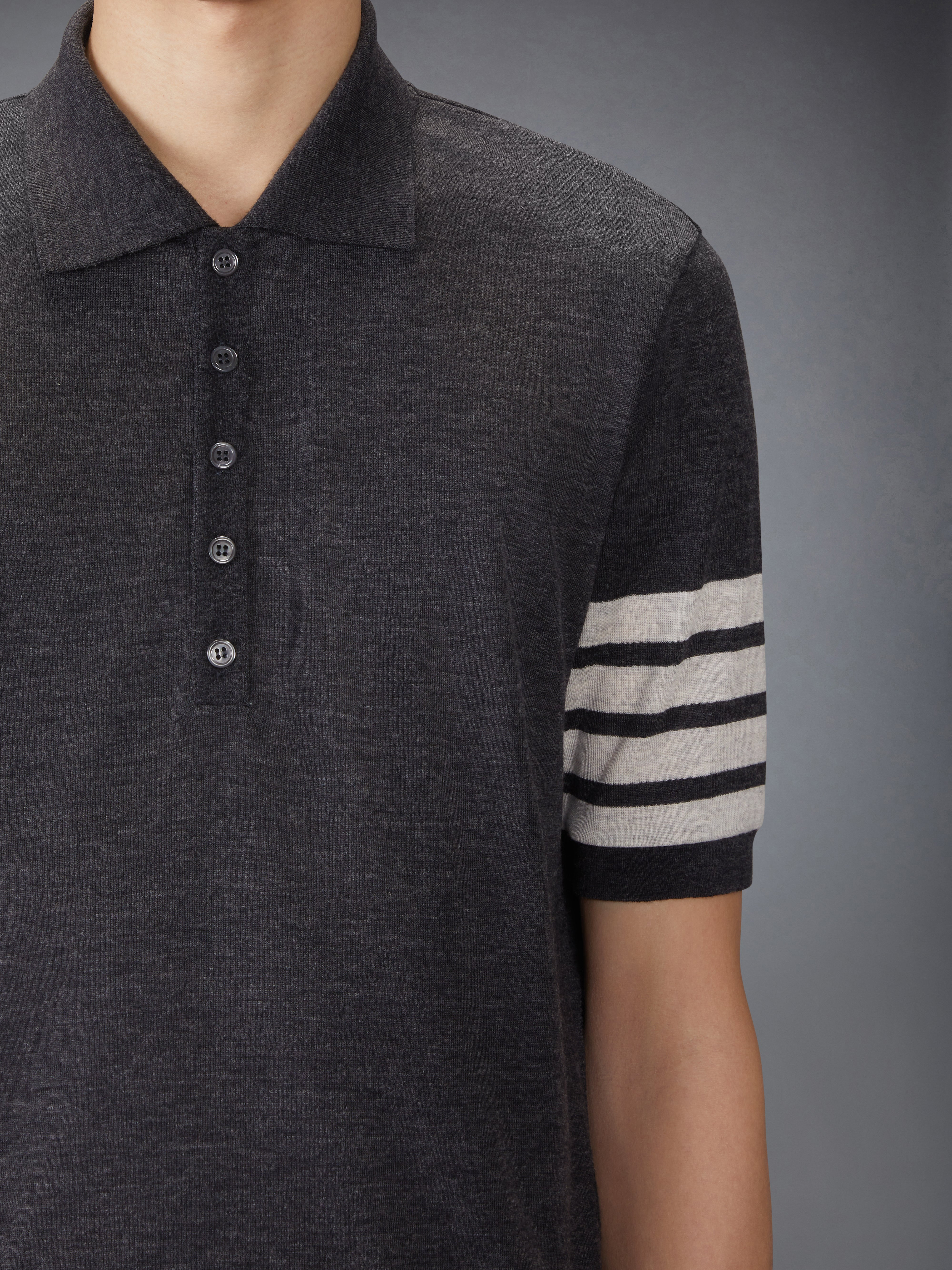 WOOL JERSEY 4-BAR POLO - 6