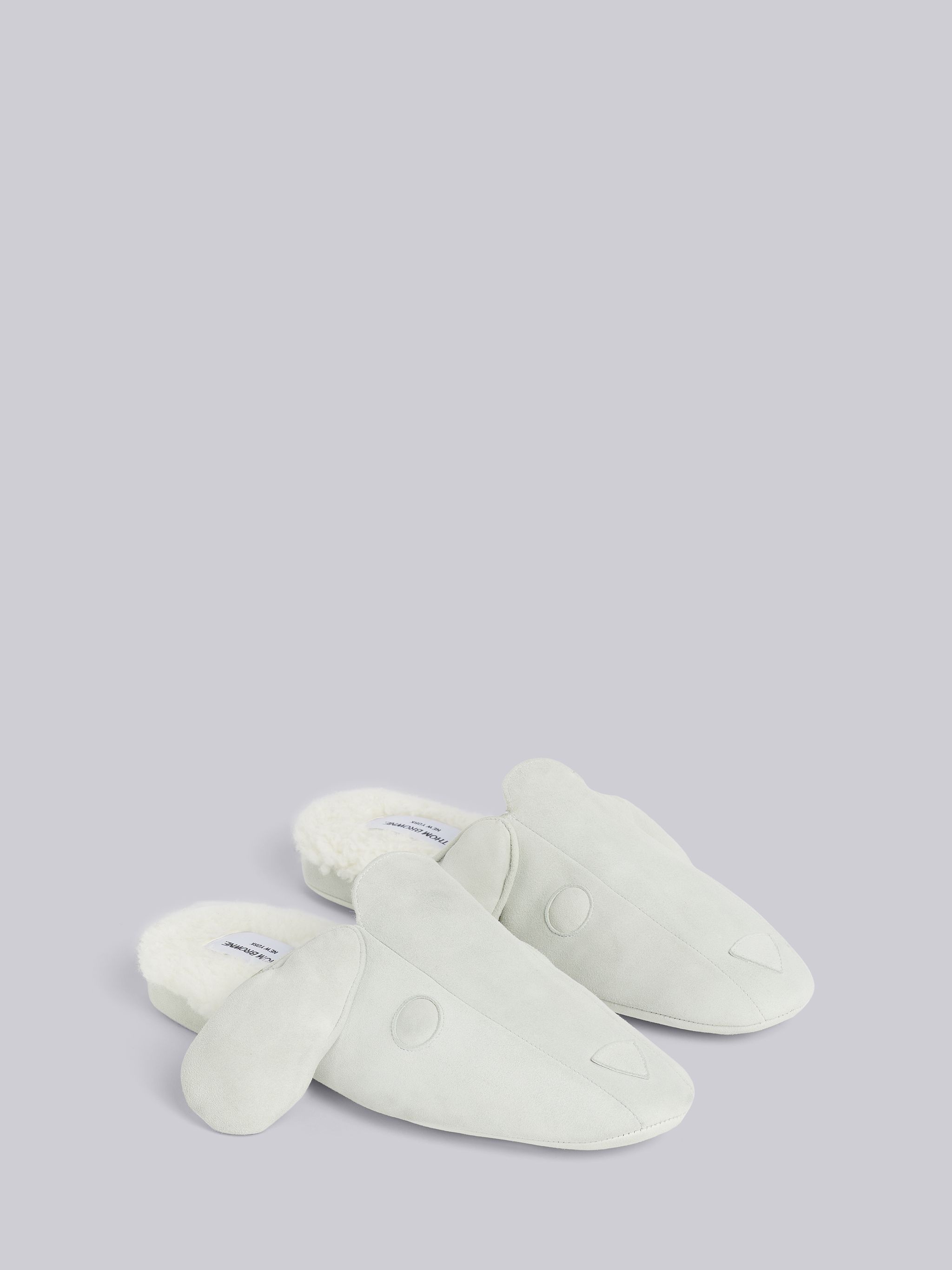 White Shearling and Suede Hector Slipper - 3