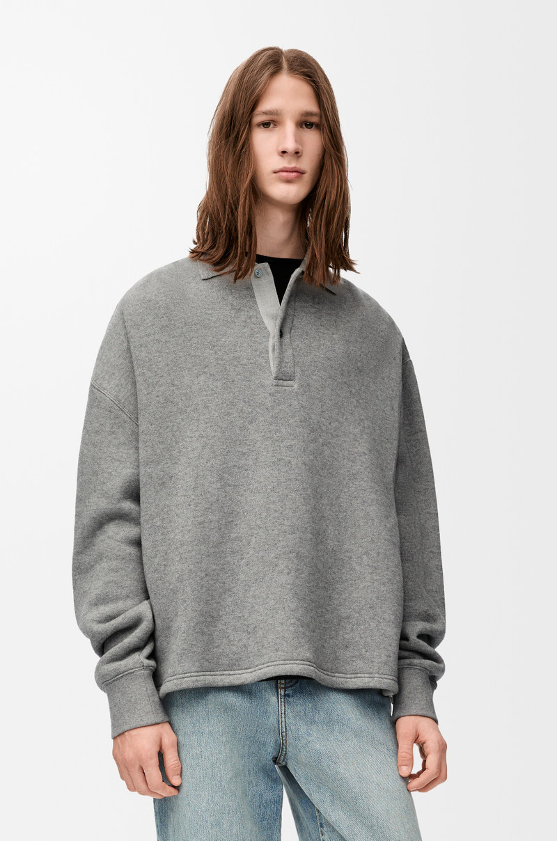 Polo sweatshirt in cotton and cashmere 3