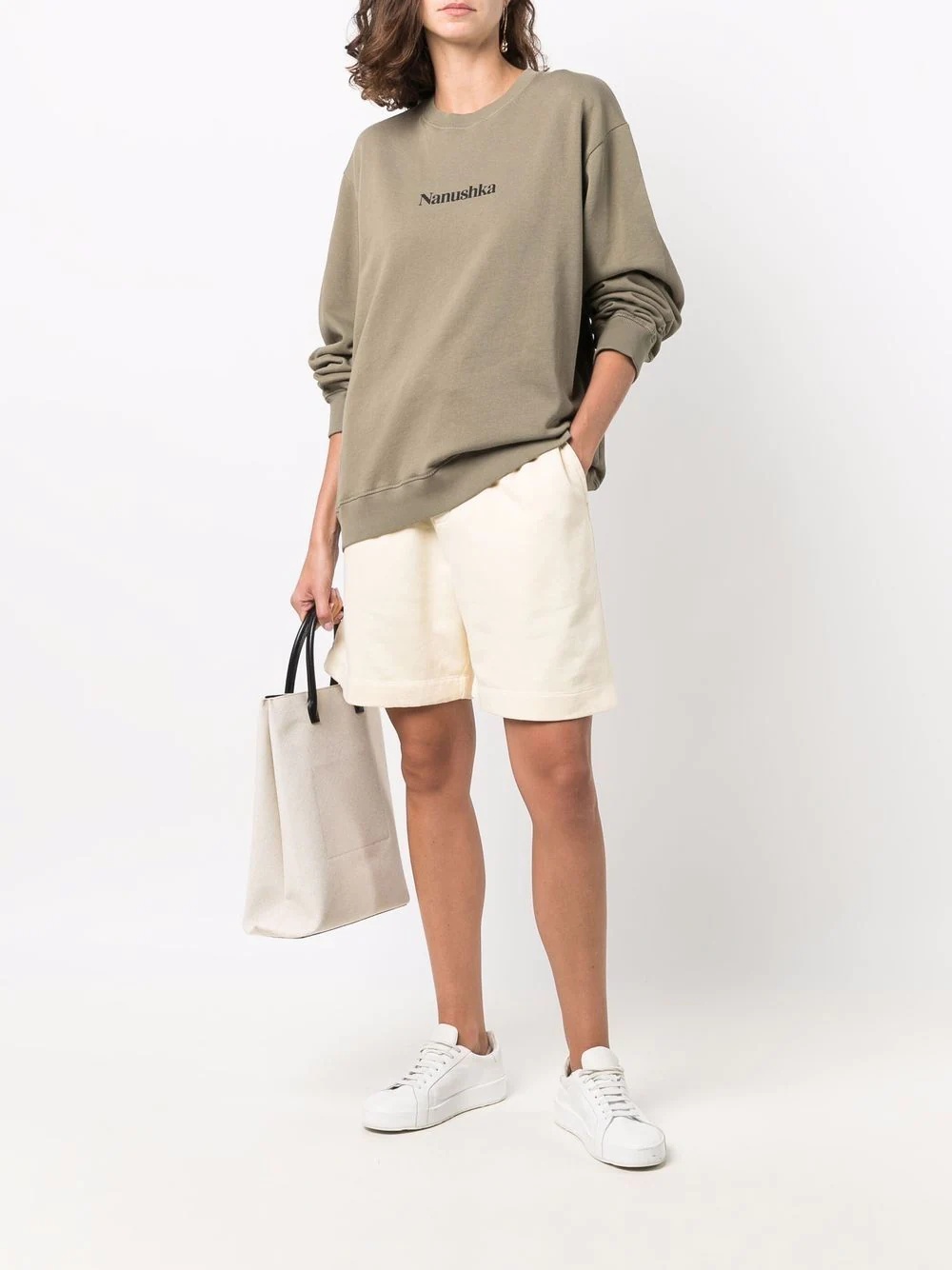 embroidered-logo organic cotton shorts - 2