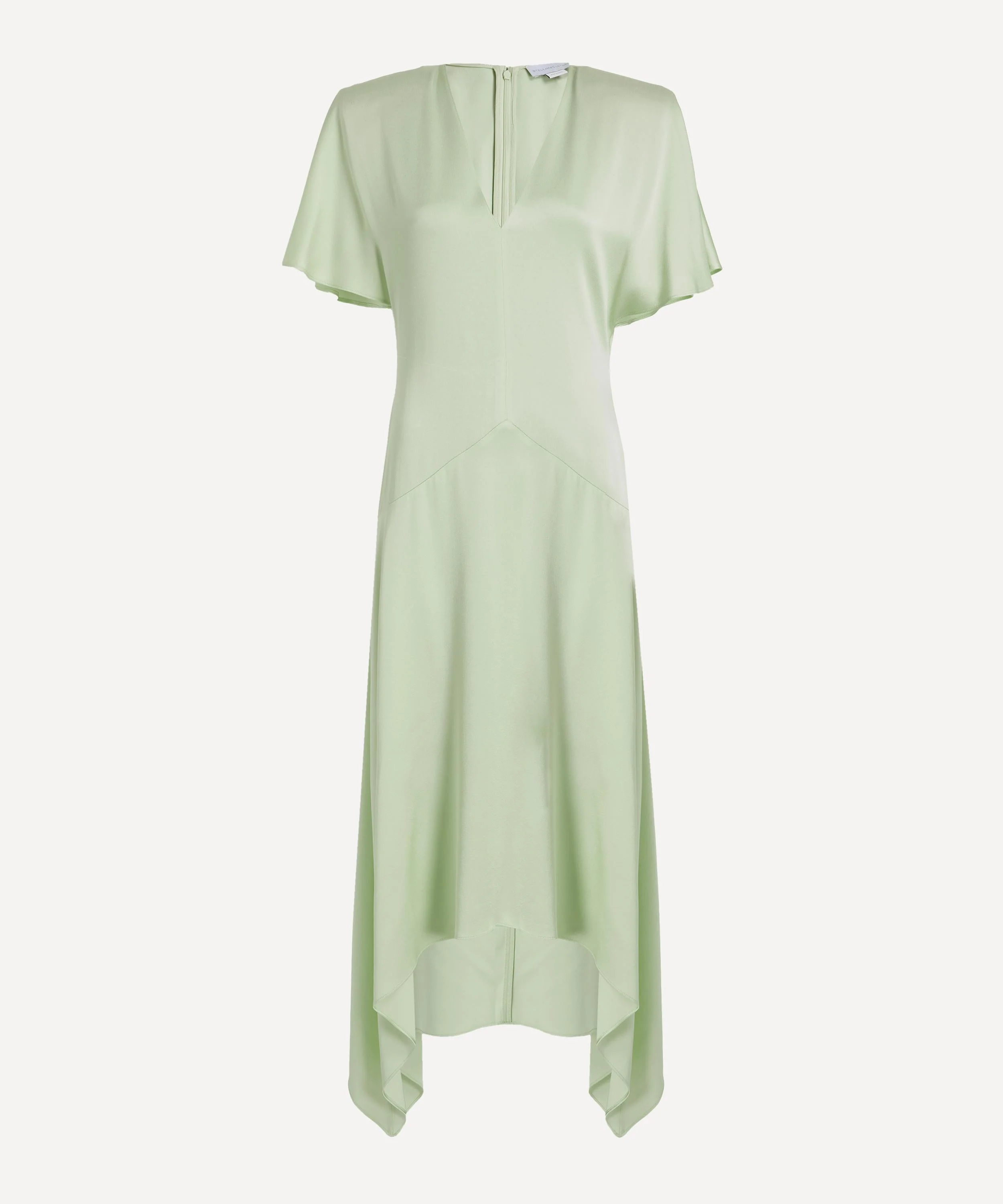Envers Sherbert Green Satin V-Neck Dress - 1